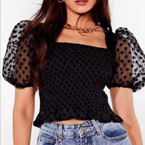 Nasty Gal Puff Sleeve Top